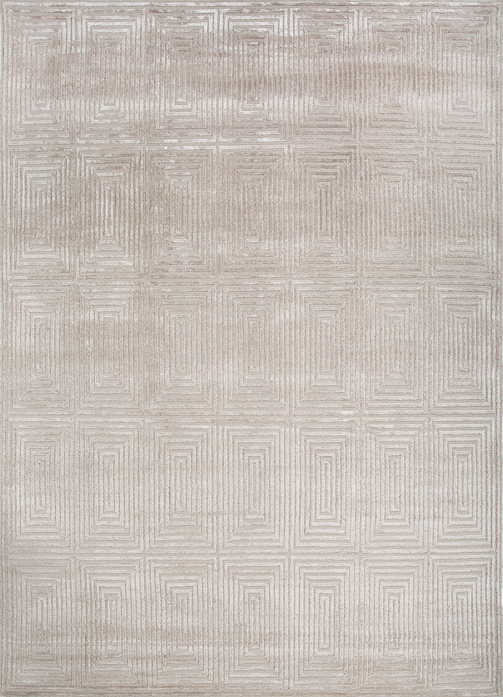 azalea grey and black wool and bamboo silk hand knotted Rug - HeadShot