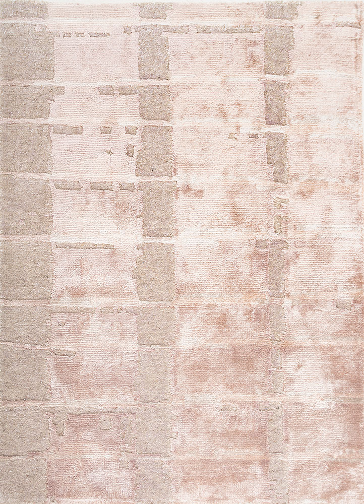 manifest beige and brown wool and bamboo silk hand knotted Rug - HeadShot