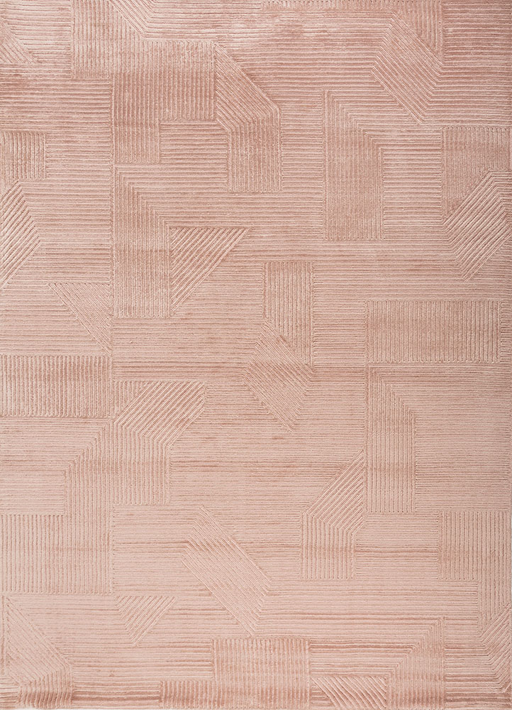 azalea red and orange wool and bamboo silk hand knotted Rug - HeadShot
