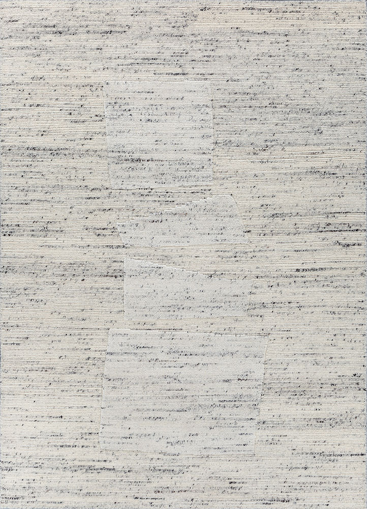 aprezo ivory wool and bamboo silk hand knotted Rug - HeadShot