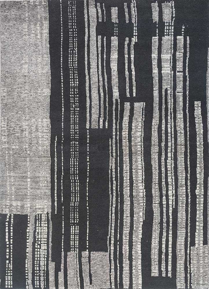 manifest blue wool and bamboo silk hand knotted Rug - HeadShot