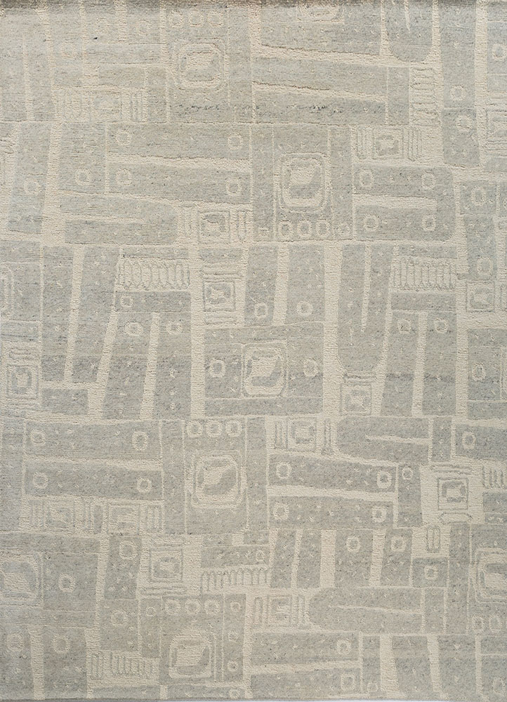erbe ivory wool hand knotted Rug - HeadShot
