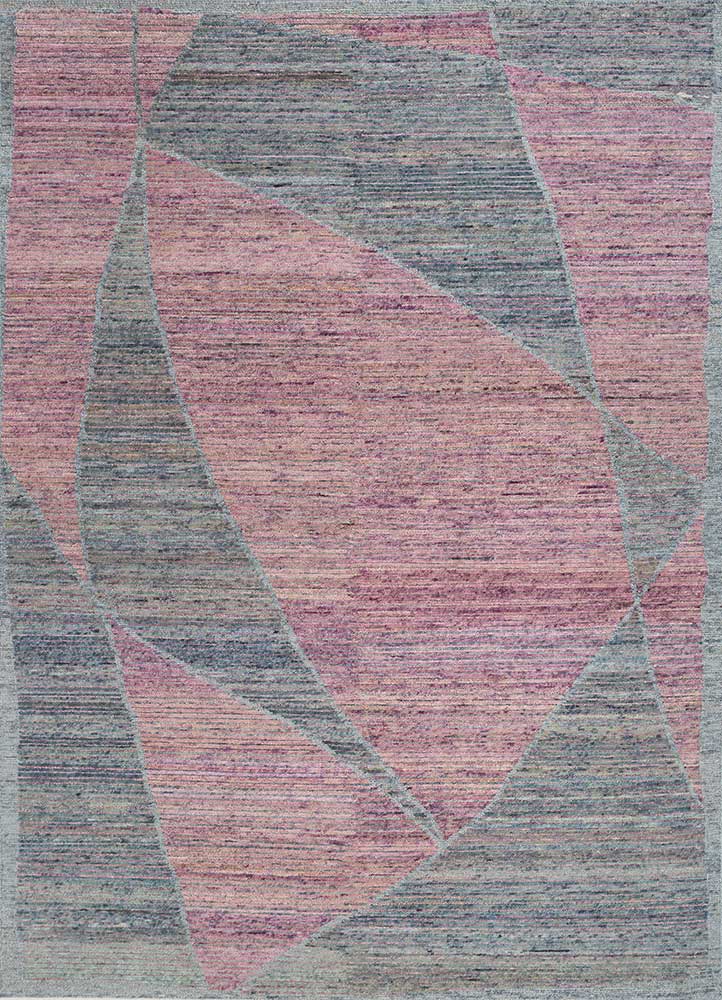 blythe pink and purple wool hand knotted Rug - HeadShot