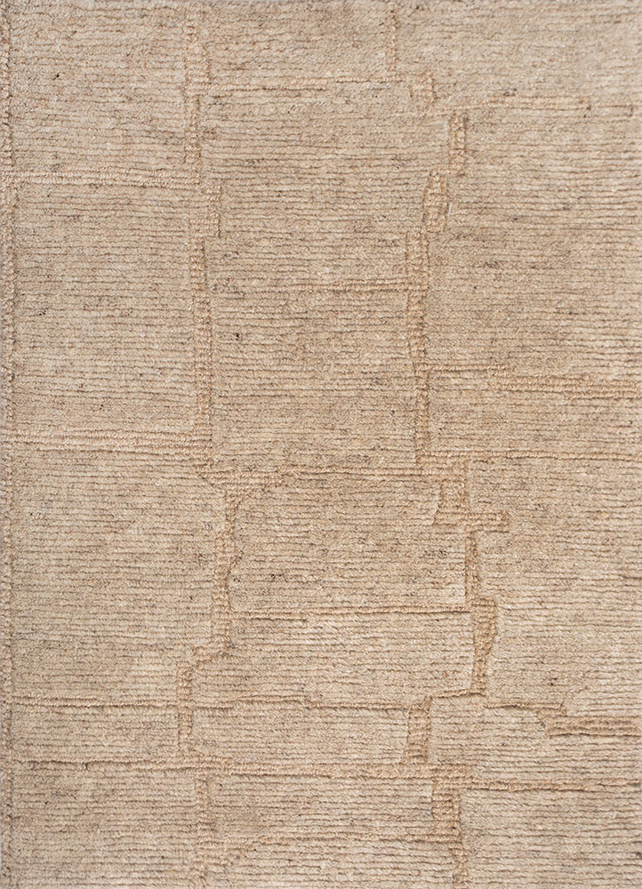 manifest beige and brown wool hand knotted Rug - HeadShot