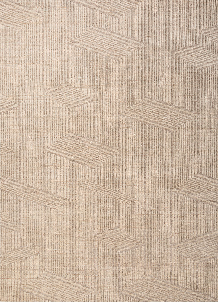 manifest beige and brown wool hand knotted Rug - HeadShot