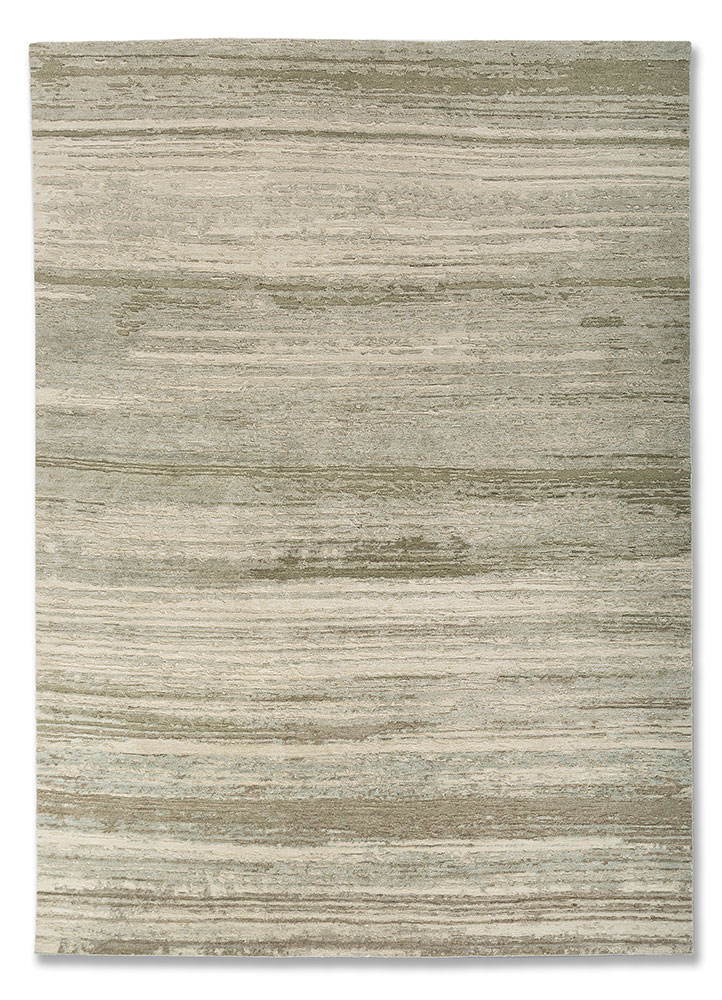 aprezo green wool hand knotted Rug - HeadShot