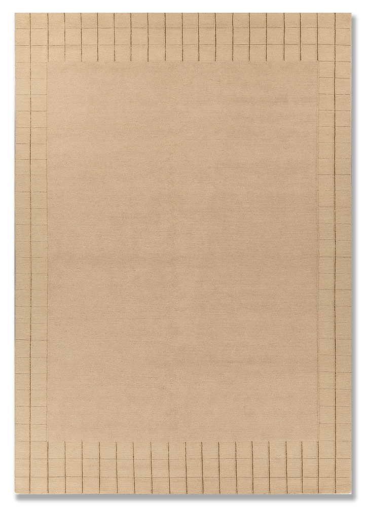 sthir gold wool hand knotted Rug - HeadShot