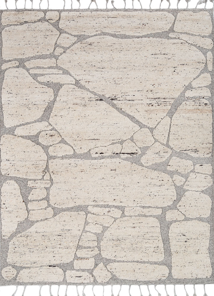 zuri ivory wool hand knotted Rug - HeadShot