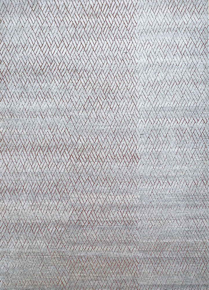azalea grey and black wool and silk hand knotted Rug - HeadShot
