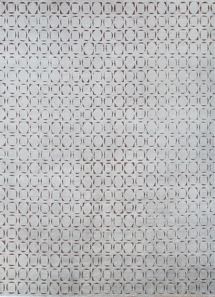azalea grey and black wool and silk hand knotted Rug - HeadShot
