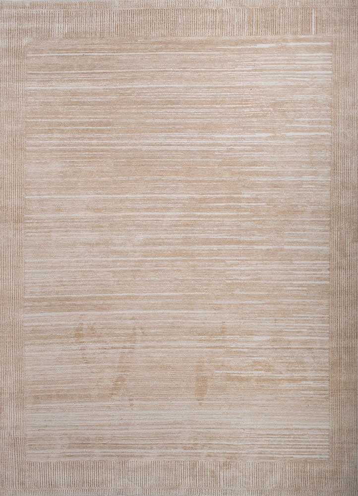 azalea ivory wool and silk hand knotted Rug - HeadShot