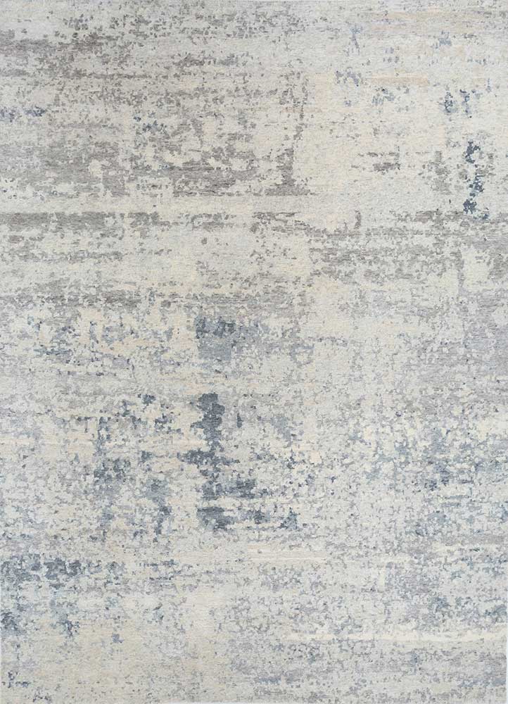 entropy grey and black wool hand knotted Rug - HeadShot