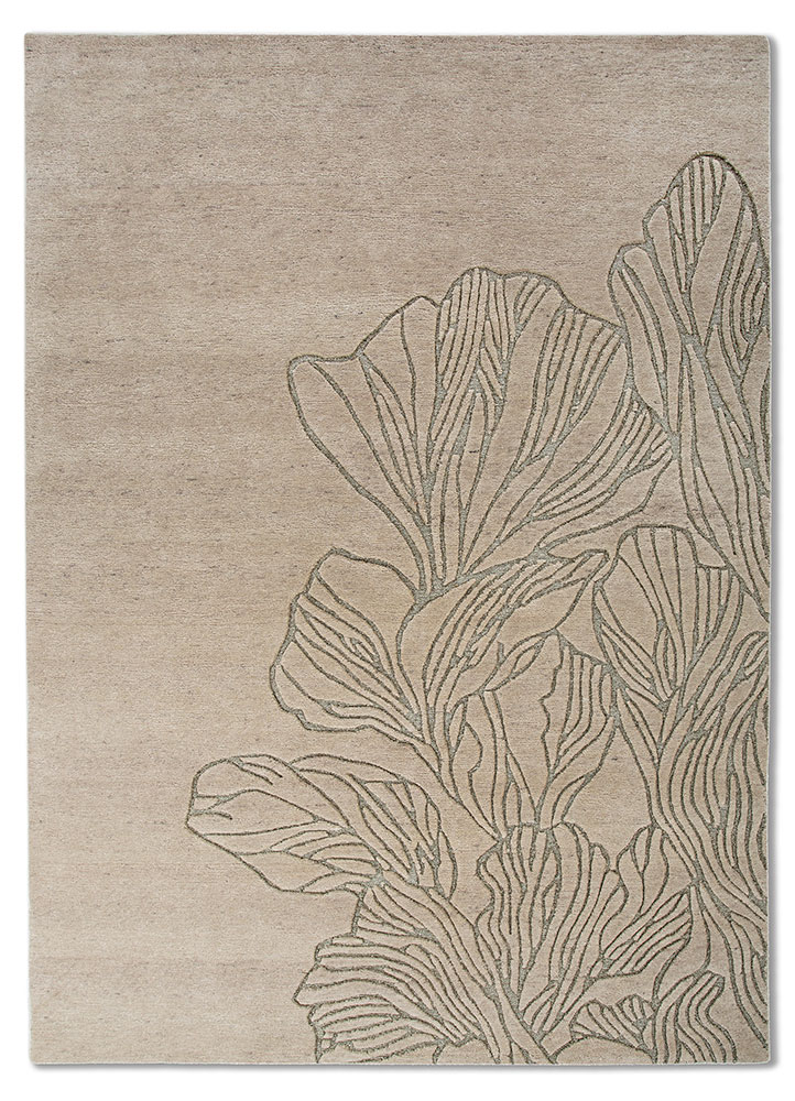 azalea gold wool hand knotted Rug - HeadShot