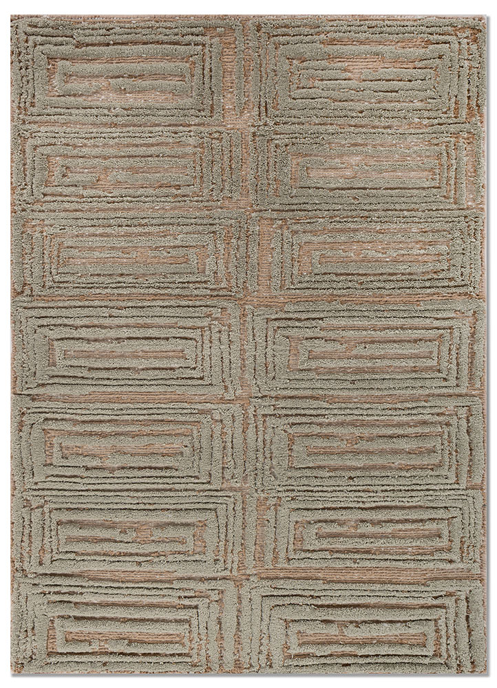 blythe beige and brown acrylic hand knotted Rug - HeadShot