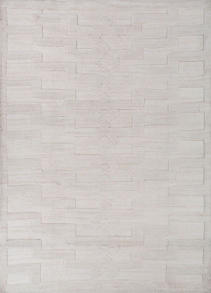 zuri ivory polyester hand knotted Rug - HeadShot