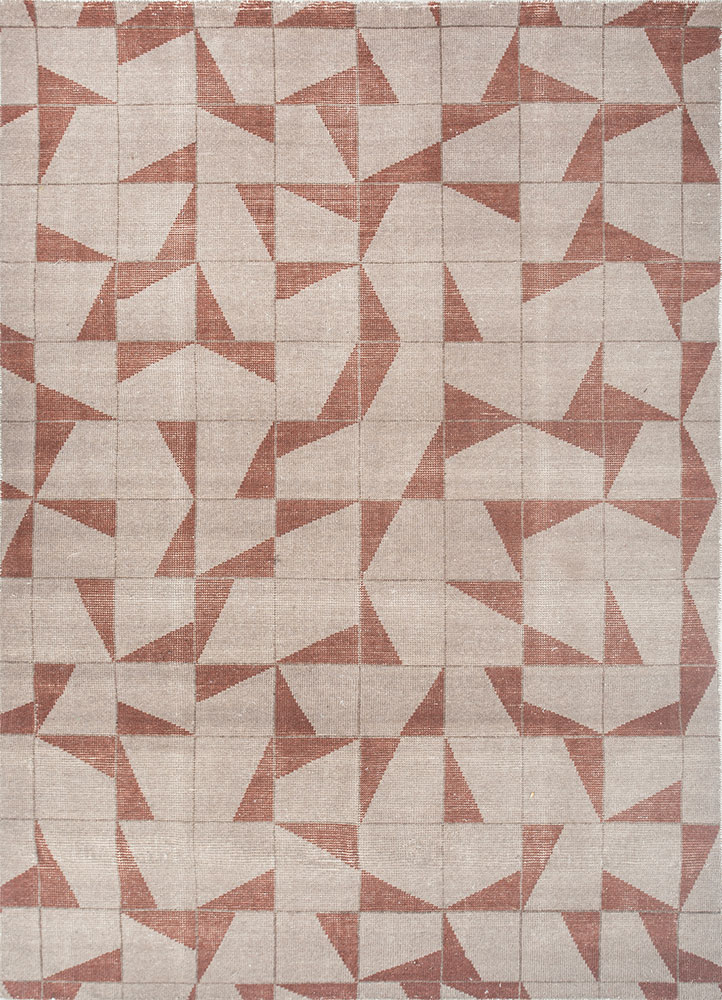 blythe beige and brown polyester hand knotted Rug - HeadShot