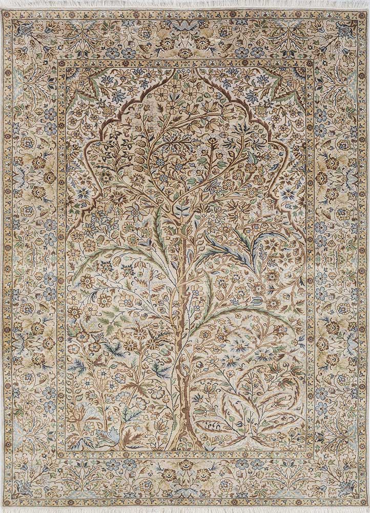 gulmarg ivory wool hand knotted Rug - HeadShot
