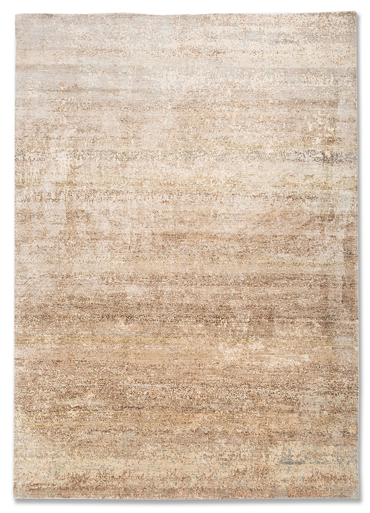 gulmarg ivory silk hand knotted Rug - HeadShot