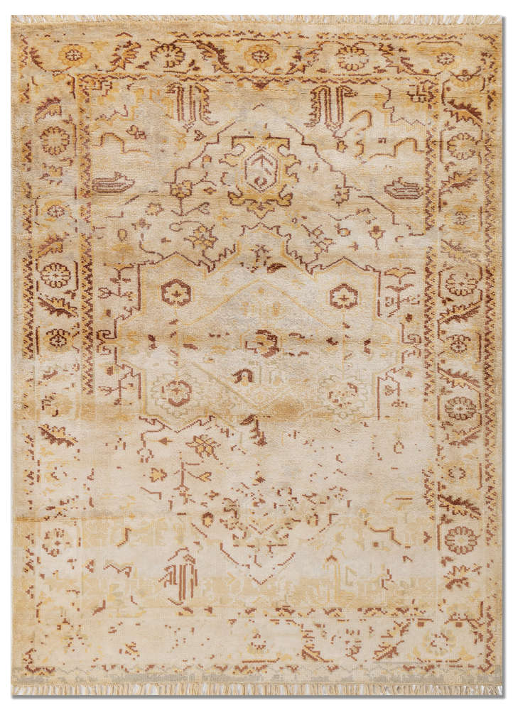aprezo grey and black viscose hand knotted Rug - HeadShot