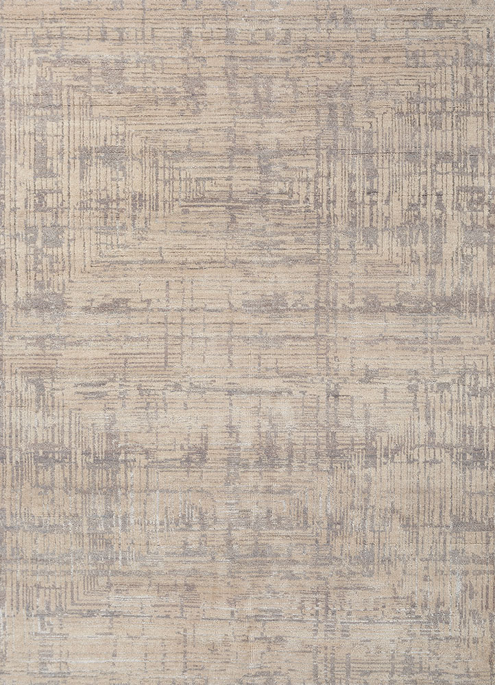 uvenuti ivory wool and bamboo silk hand knotted Rug - HeadShot