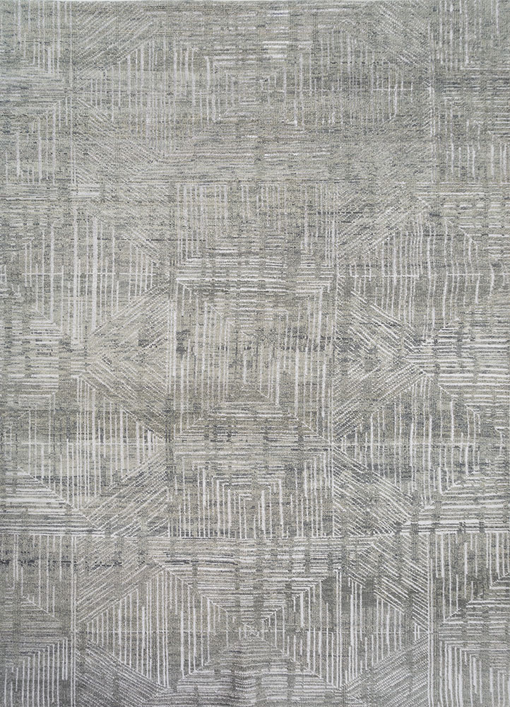 uvenuti blue wool and bamboo silk hand knotted Rug - HeadShot