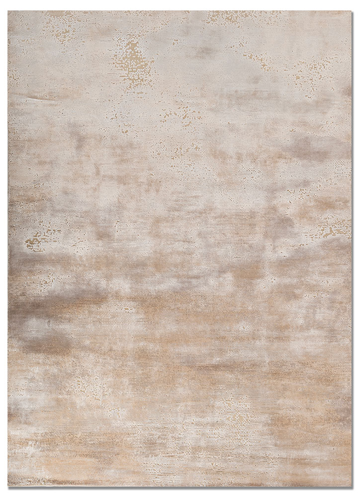 aprezo ivory wool and bamboo silk hand knotted Rug - HeadShot