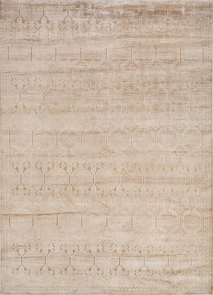 viscaya grey and black wool and bamboo silk hand knotted Rug - HeadShot