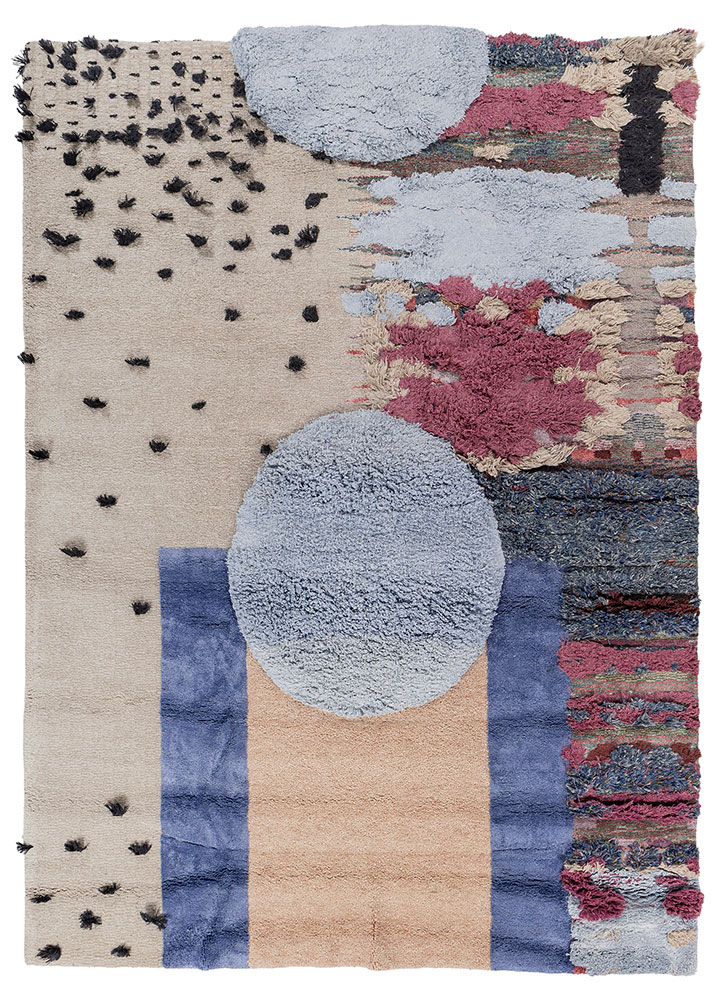 aprezo ivory wool and bamboo silk hand knotted Rug - HeadShot