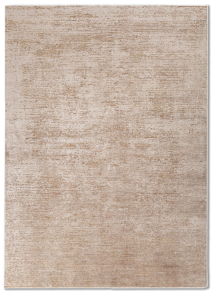 entropy ivory wool and bamboo silk hand knotted Rug - HeadShot