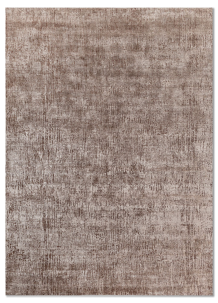 entropy ivory wool and bamboo silk hand knotted Rug - HeadShot