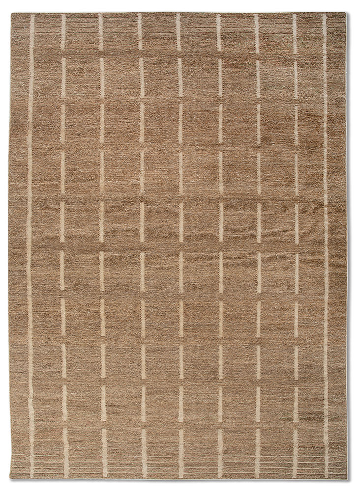 hula beige and brown jute and hemp hand knotted Rug - HeadShot