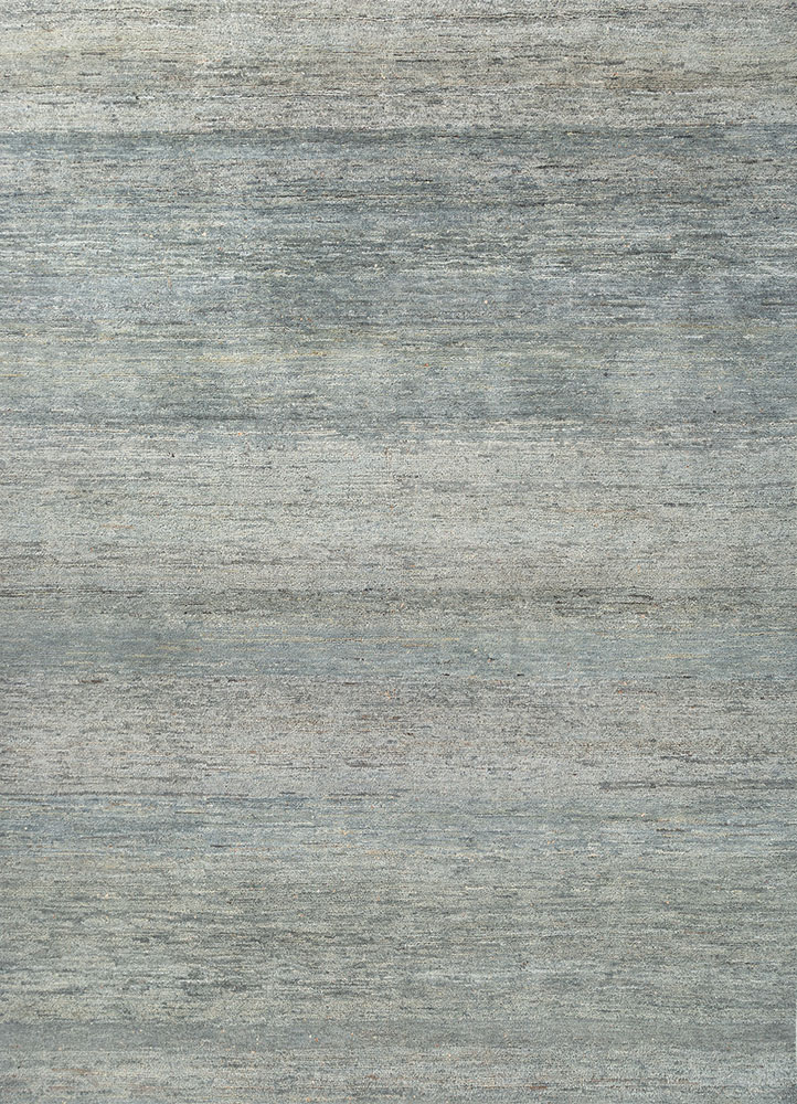 blythe blue wool hand knotted Rug - HeadShot