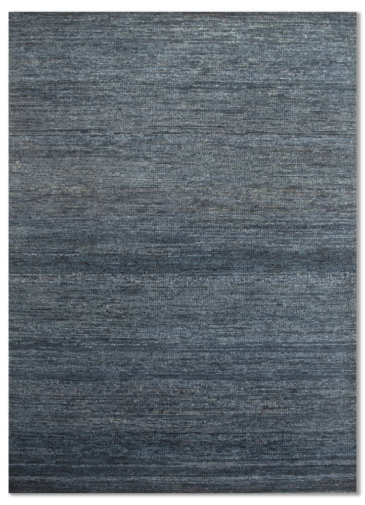 blythe blue wool hand knotted Rug - HeadShot
