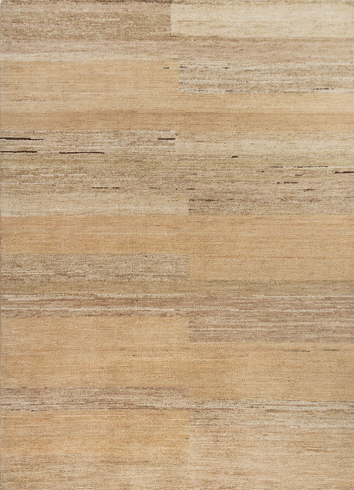blythe beige and brown wool hand knotted Rug - HeadShot