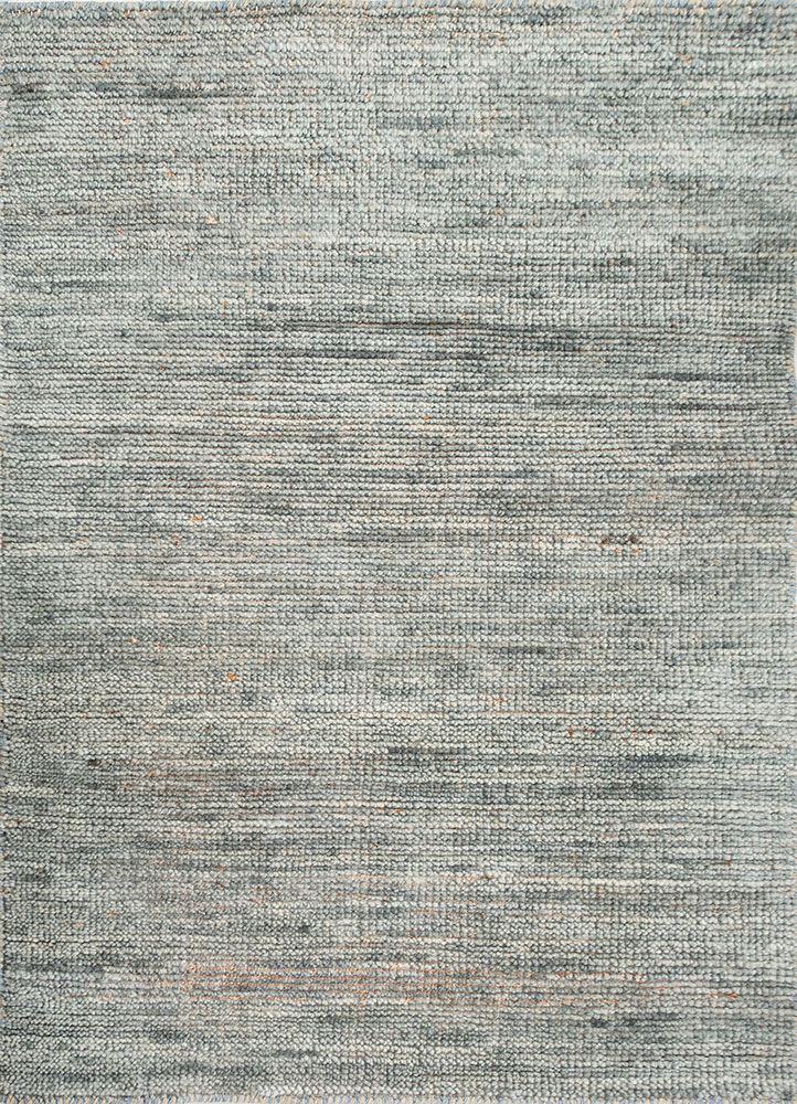 aprezo blue wool hand knotted Rug - HeadShot