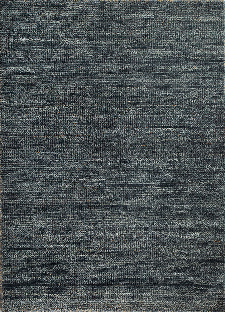 aprezo blue wool hand knotted Rug - HeadShot