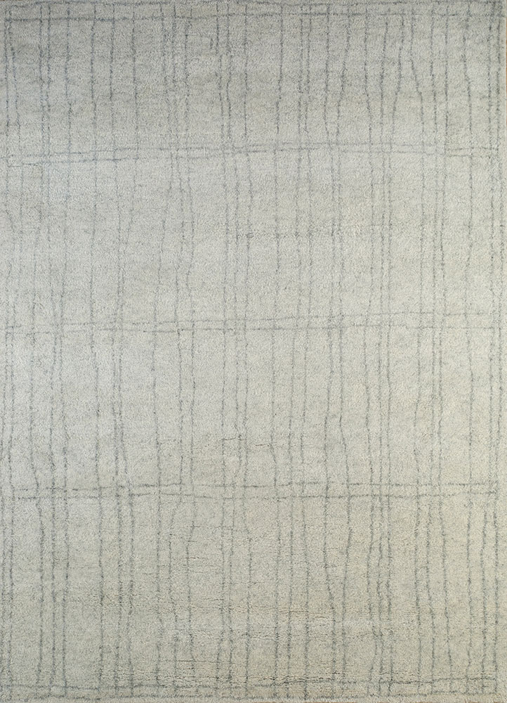 zuri ivory wool hand knotted Rug - HeadShot