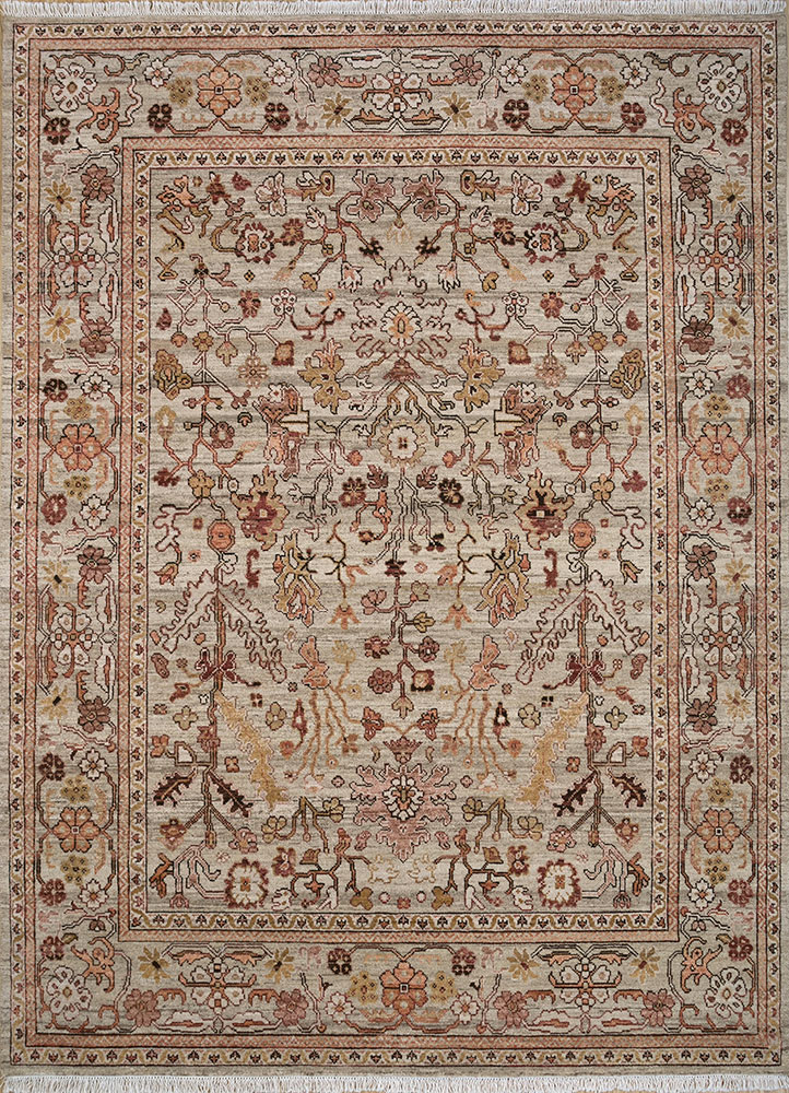 viscaya beige and brown afghan wool hand knotted Rug - HeadShot