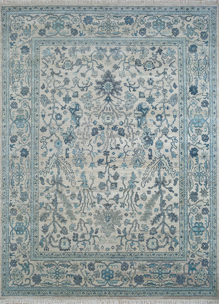 viscaya ivory afghan wool hand knotted Rug - HeadShot