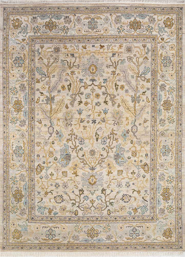 viscaya ivory afghan wool hand knotted Rug - HeadShot