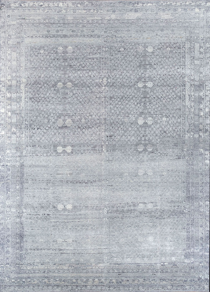 erbe blue wool hand knotted Rug - HeadShot