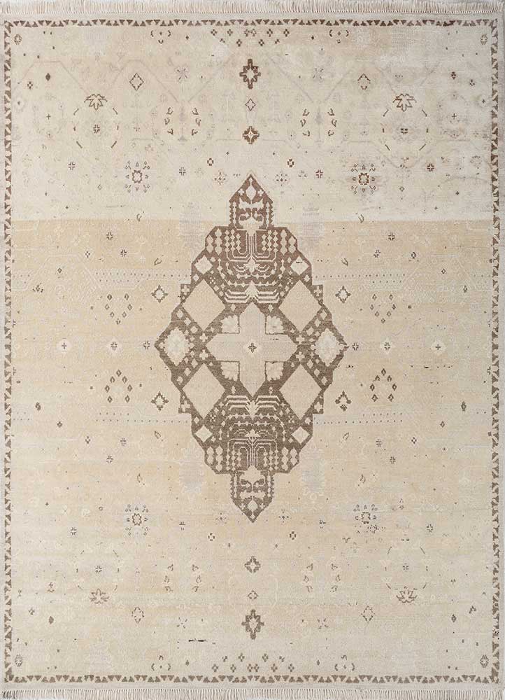 thyme ivory wool hand knotted Rug - HeadShot