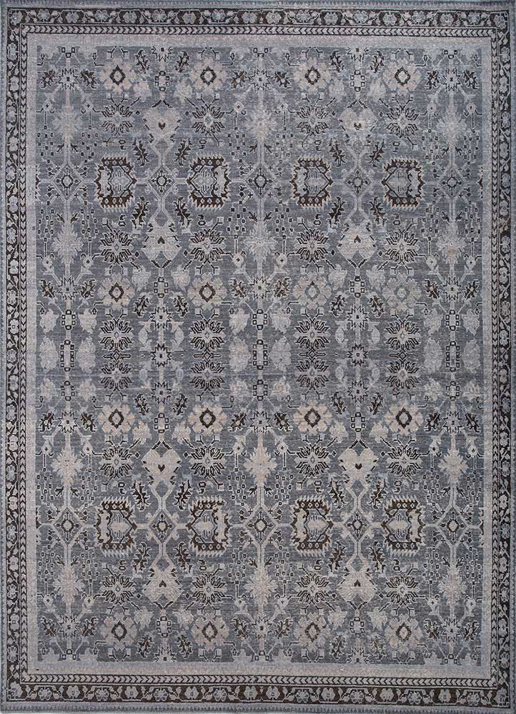 erbe blue wool hand knotted Rug - HeadShot