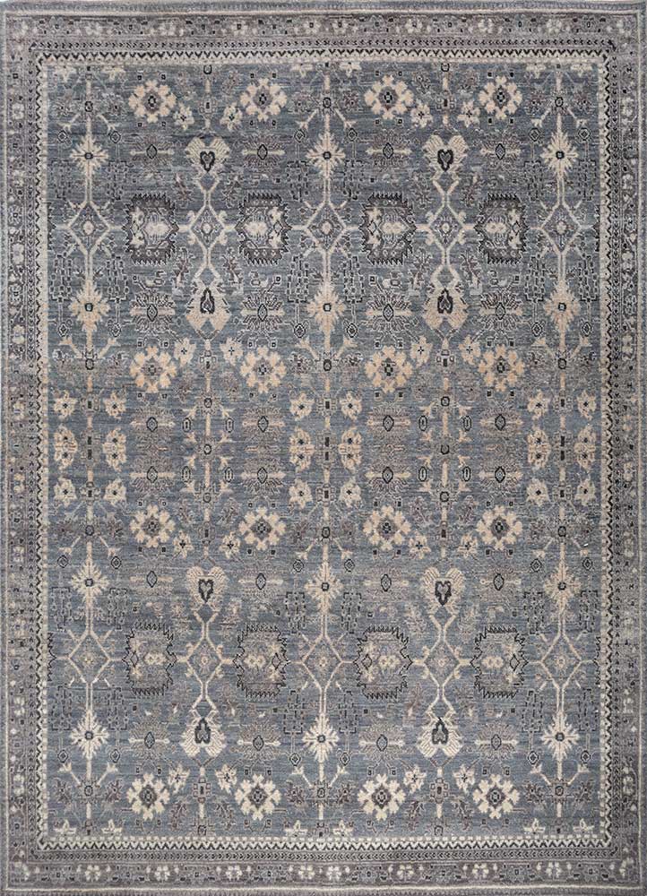 erbe blue wool hand knotted Rug - HeadShot