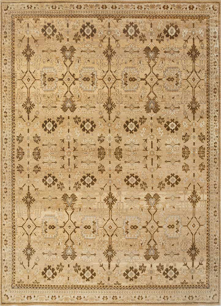 erbe gold wool hand knotted Rug - HeadShot