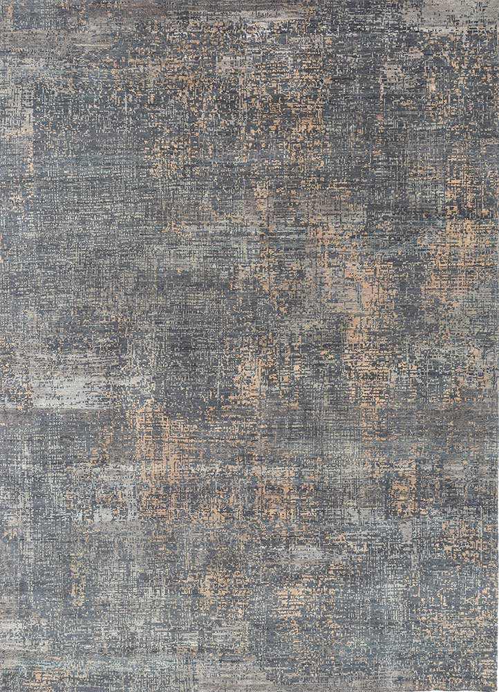 uvenuti blue wool hand knotted Rug - HeadShot