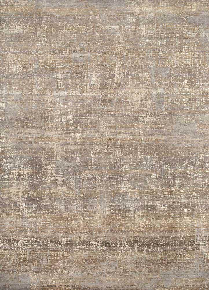 uvenuti grey and black wool hand knotted Rug - HeadShot