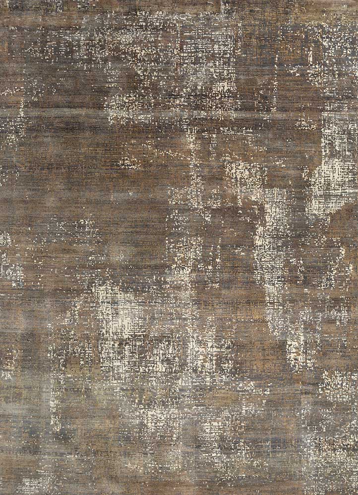 uvenuti grey and black wool hand knotted Rug - HeadShot