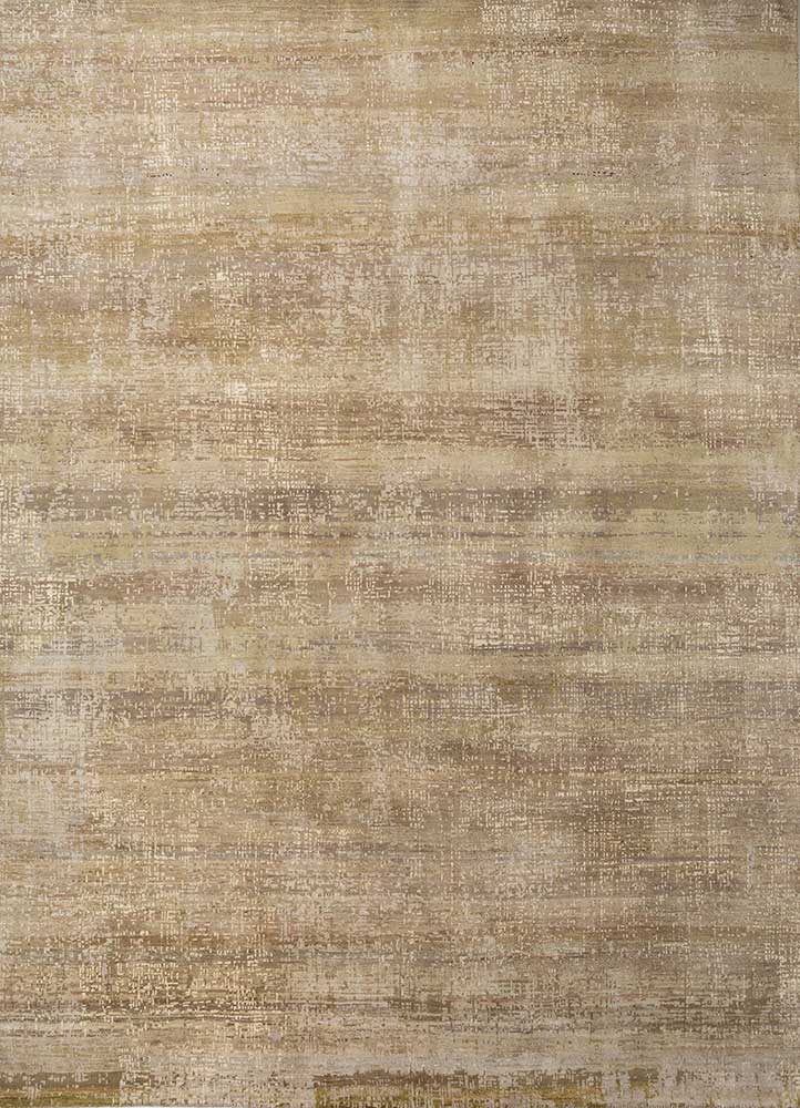 uvenuti beige and brown wool hand knotted Rug - HeadShot
