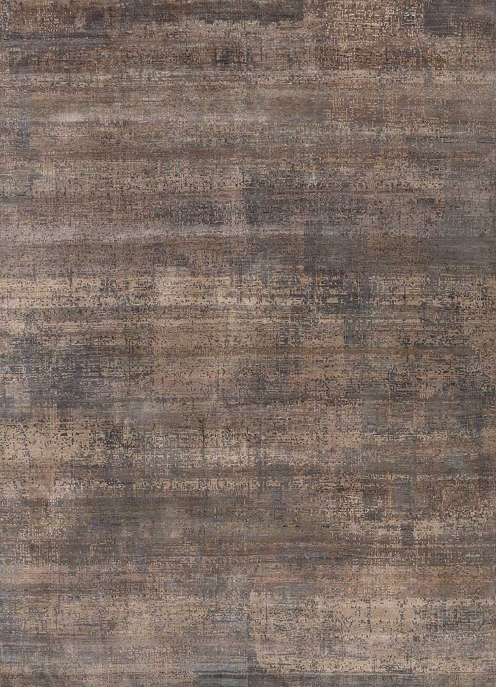 uvenuti beige and brown wool hand knotted Rug - HeadShot